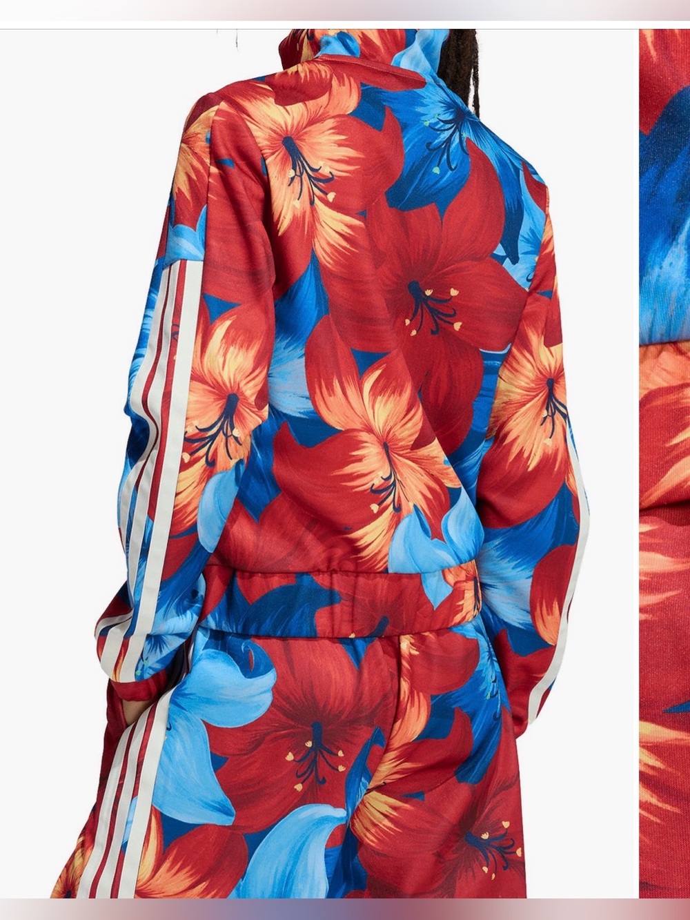Adidas x Farm Rio Floral Tracksuit Set Size M Red Blue Tropical Boho Festival - Picture 2 of 12